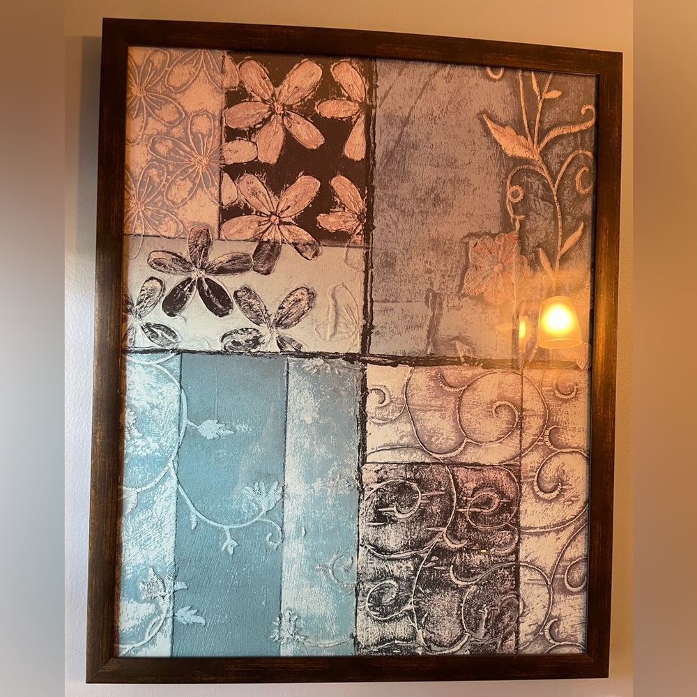 Blue & Brown picture in Brown Frame